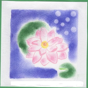 蓮の花のパステルアート